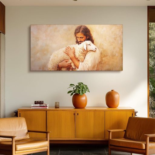 hyidecorart Jézus Keresztény Vászonkép 59x119 cm Nappali Hálószoba Irodai Dekoráció