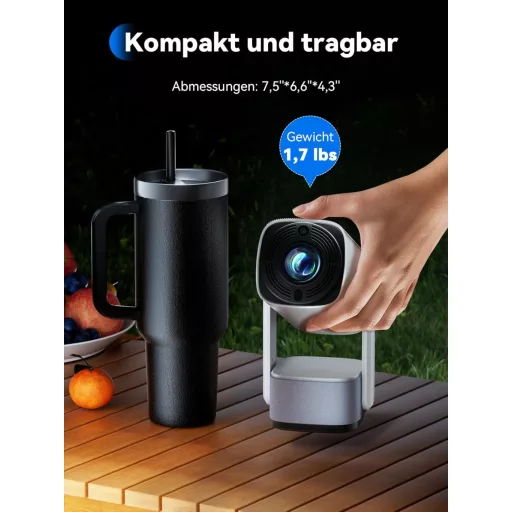 SOOMFON 4K Mini Projektor WiFi Bluetooth Full HD 720P 260 ANSI Lumen Hordozható