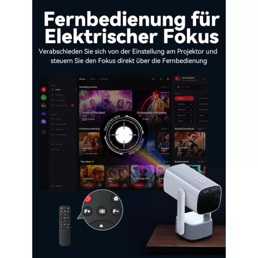 SOOMFON 4K Mini Projektor WiFi Bluetooth Full HD 720P 260 ANSI Lumen Hordozható
