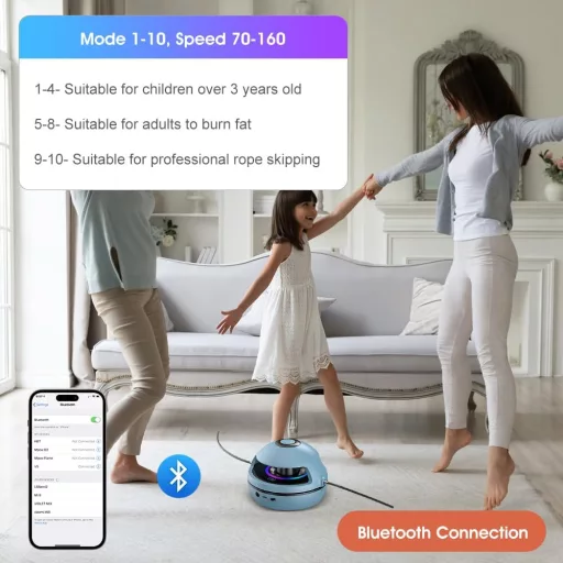 DAJASD Intelligens Ugrókötél LED Kijelzővel, Bluetooth Csatlakozás, 10 Sebességfokozat