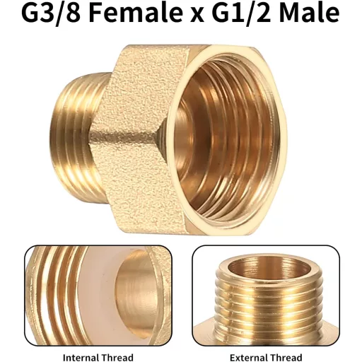 BieMian 1/2" - 3/8" Sárgaréz Csökkentő Adapter 4db Csőcsatlakozó