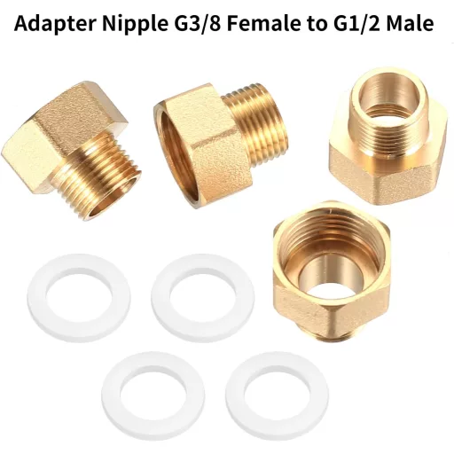 BieMian 1/2" - 3/8" Sárgaréz Csökkentő Adapter 4db Csőcsatlakozó