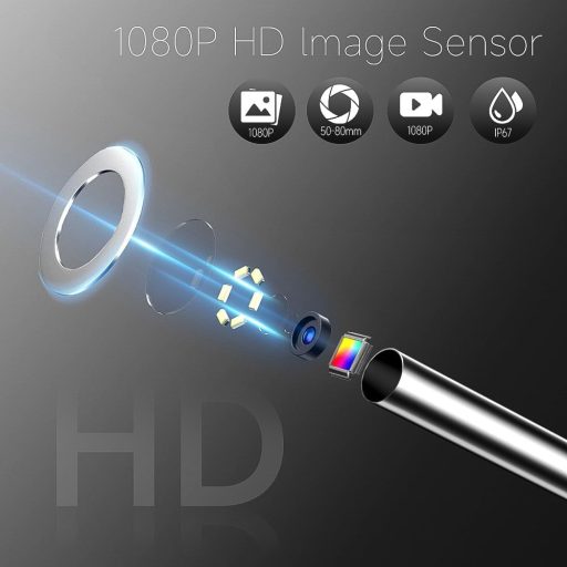 Zealtron Endoszkóp Kamera 5" IPS Kijelzővel, 6.2mm Mozgatható Fejjel és LED Világítással