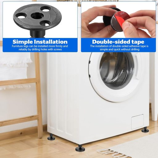 Aoyfuwell 4 darabos állítható bútor láb, 27-45 cm, hexagonális csavarokkal