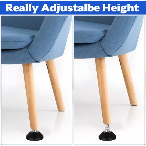 Aoyfuwell set 4 picioare de mobilier reglabile M10x50 mm, fără piuliță cu filet