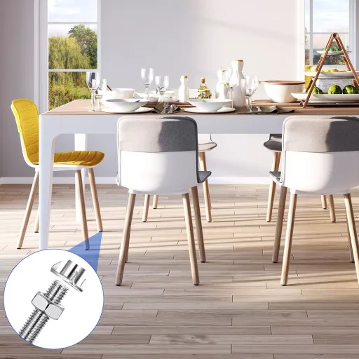 Aoyfuwell set 4 picioare de mobilier reglabile M10x50 mm, fără piuliță cu filet