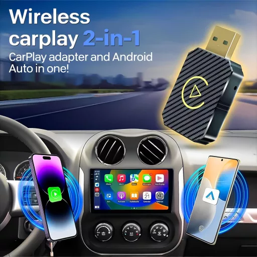 FLITI Wireless CarPlay Adapter USB-C, Plug and Play ezüst dongle