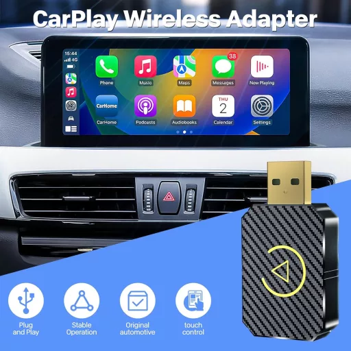 FLITI Wireless CarPlay Adapter USB-C, Plug and Play ezüst dongle