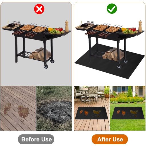 Zorvixal Tűzálló Szőnyeg 120x100cm Hőálló Grillalátét Szilikon Védőmat