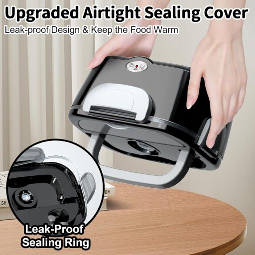 SOOOEC 100W Elektromos Ételmelegítő 3in1 Hordozható Rozsdamentes Acél 12V/24V/220V Autó Iroda Kék 1.5L