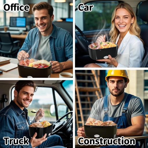 SOOOEC 100W Elektromos Ételmelegítő 3in1 Hordozható Rozsdamentes Acél 12V/24V/220V Autó Iroda Kék 1.5L