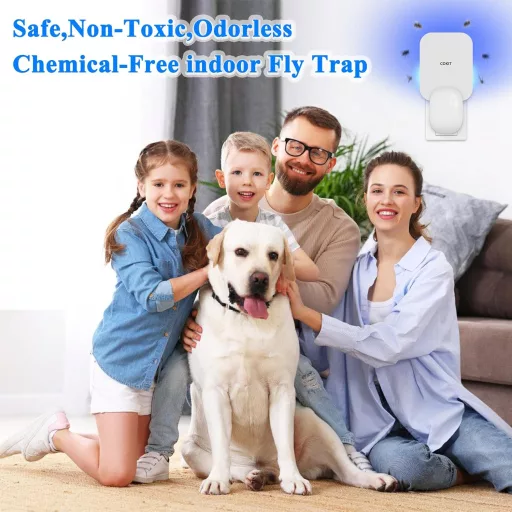 Capcană de insecte UV LED WUEAOA, capcană de țânțari cu 2 bucăți plăci adezive