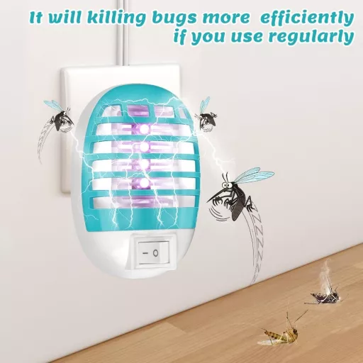 Lampă anti-țânțari AOOWU cu lumină UV, 4 bucăți, dispozitiv electric pentru insecte de interior