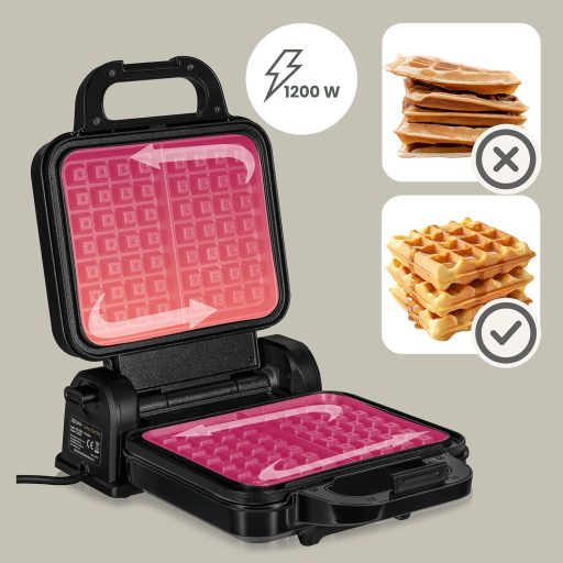 Zeegma GoFree Chef Pro 1200W Gofri Sütő Dupla Függőleges Nemtapadó Bevonat