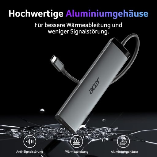 Acer 8 az 1-ben USB-C Hub 10Gbps 4K HDMI Docking Station 100W PD