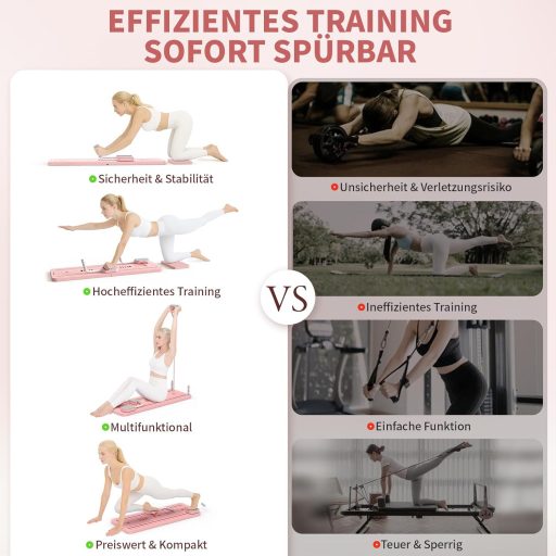 Northdeer Pilates Reformer Összecsukható 8 az 1-ben Fitness Készlet Otthonhoz