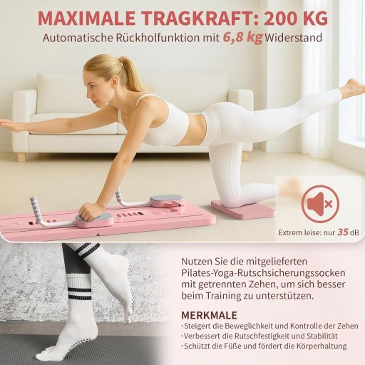 Northdeer Pilates Reformer Összecsukható 8 az 1-ben Fitness Készlet Otthonhoz