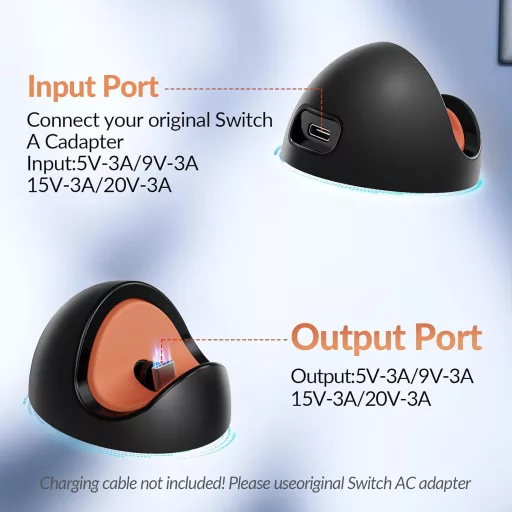 Stație de încărcare portabilă Gorixer pentru console Nintend