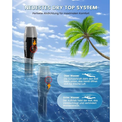 Mască de snorkeling integrală BOOSTEADY cu protecție solară, sistem uscat și funcție de conversație