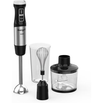   Ibergrif 1000W 4az1-ben Rozsdamentes Kézi Mixer Turbó Funkcióval és Sebességszabályzóval