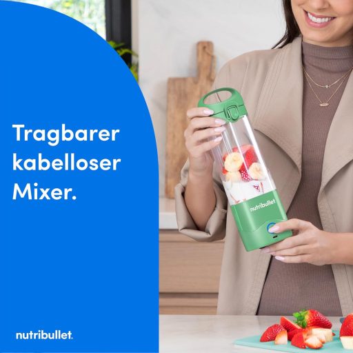 NutriBullet Portable NBP003LG Hordozható Turmixgép 475ml, Újratölthető, USB-C, Világoszöld