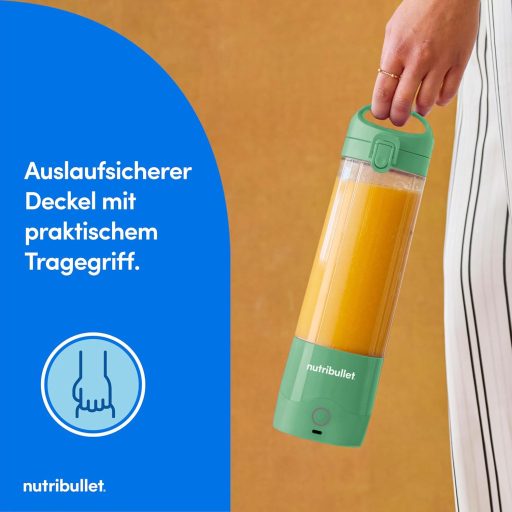 NutriBullet Portable NBP003LG Hordozható Turmixgép 475ml, Újratölthető, USB-C, Világoszöld