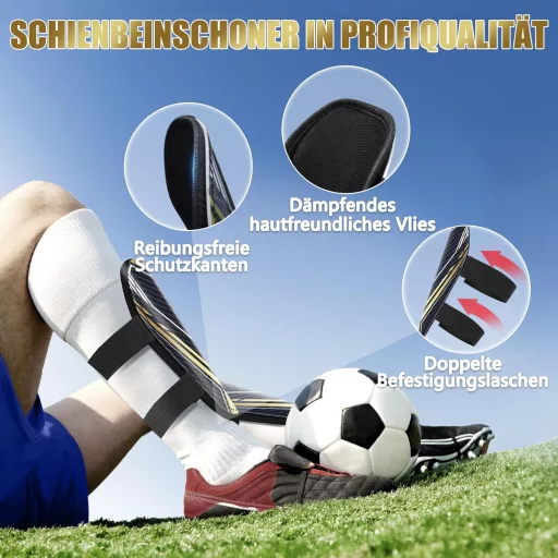 Qyrrvxy detské futbalové chrániče holení s ochranou členkov a dlhým popruhom