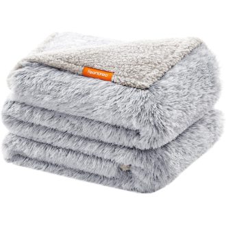   Feandrea Vízálló Kutyatakaró XXXL Sherpa Plüss Szürke Fordítható Kanapévédő