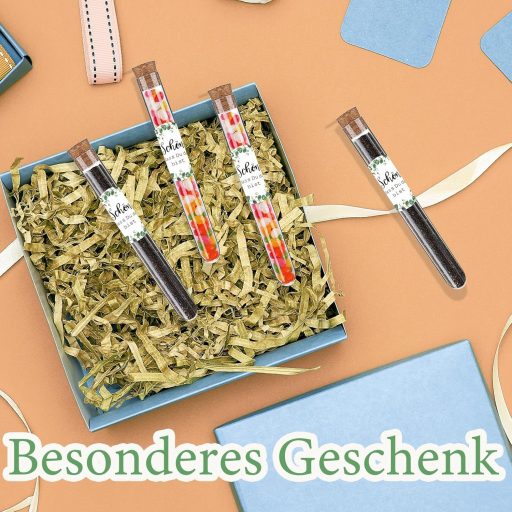 Joycabin 50 db Műanyag Kémcsövek Partyhoz Dugóval és Matricákkal Esküvő Keresztelő Születésnap