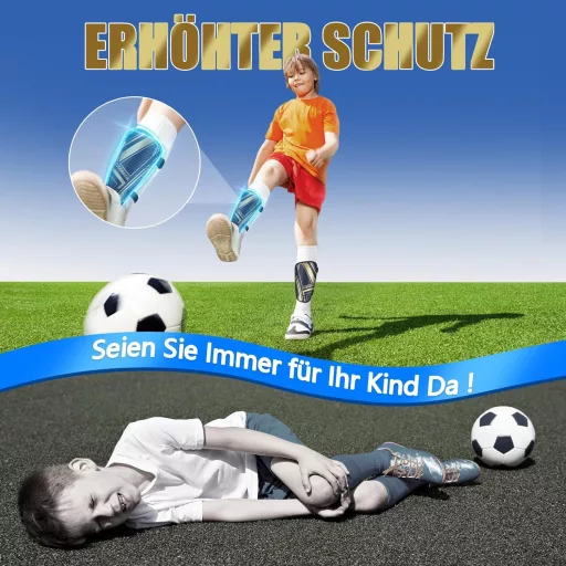 Qyrrvxy Gyerek Sípcsont Védő Futballhoz Bokavédelemmel és Hosszú Pánt