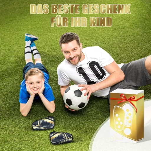 Qyrrvxy Detské futbalové chrániče holení s ochranou členkov a dlhým popruhom