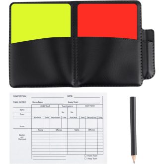   Gosknor Piros-Sárga Sárga Lap Készlet Bőrtokkal Jegyzetpapírral Futball Röplabda Baseball Edzőknek