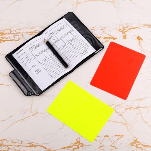 Gosknor Piros-Sárga Sárga Lap Készlet Bőrtokkal Jegyzetpapírral Futball Röplabda Baseball Edzőknek