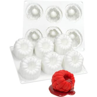   mostsom Szilikon Desszert Forma 6 Üreges Málna Mintás Csokoládé Mousse Tortaforma