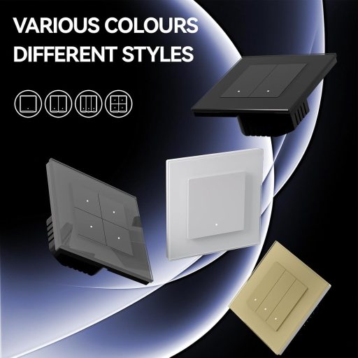 BSEED WiFi okos villanykapcsoló Google Home Alexa kompatibilis 86mm fehér 2db