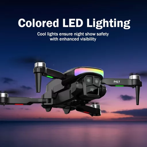 FAKJANK 1080P kamerás FPV dron LED világítással, WiFi, magasságtartás, kezdőknek