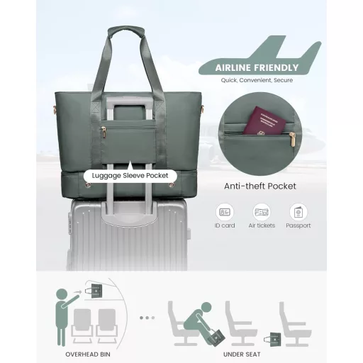 LOVEVOOK Női Utazótáska Vízálló Cipőrekesszel Hétvégi Sportoláshoz Szaunához