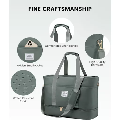 LOVEVOOK Női Utazótáska Vízálló Cipőrekesszel Hétvégi Sportoláshoz Szaunához