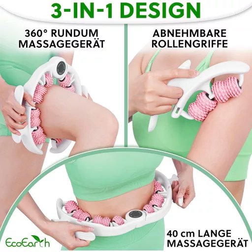EcoEarth Cellulite Masszázshenger Lábakhoz, Combokhoz és Hashoz - Fascia Roller
