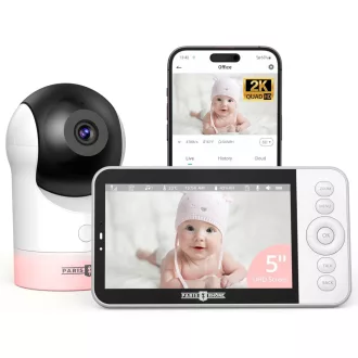   PARIS RHÔNE 2K Baby monitor s kamerom, 5" zaslonom, PTZ praćenjem i noćnim svjetlom