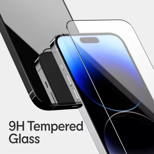 Protecție ecran din sticlă securizată 9H RhinoShield pentru iPhone 16 Plus/15 Plus/14 Pro Max