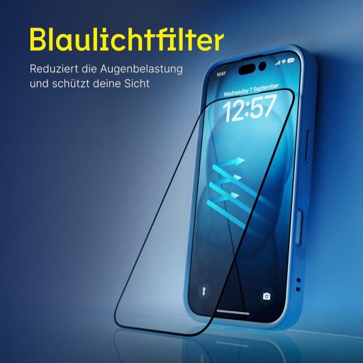 RhinoShield 9H edzett üveg képernyővédő iPhone 16 Plus/15 Plus/14 Pro Max-hoz