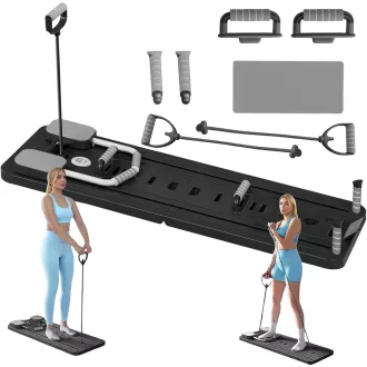   Funthy 5 az 1-ben összecsukható Pilates Reformer fekete, időzítővel