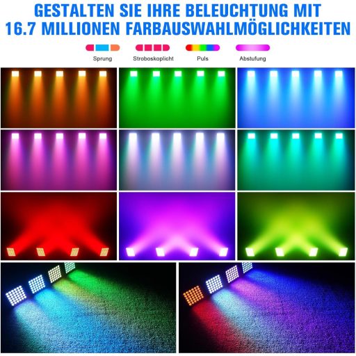 Starlitflow 54W RGBWA UV LED Par reflektor s batériou a diaľkovým ovládaním, disko párty svetlo
