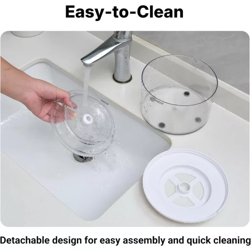 Fântână de băut fără fir pentru pisici Veehoo, 1,8 l, cu senzor de mișcare și baterie