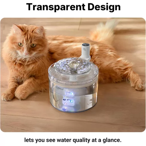 Veehoo Vezeték Nélküli Macska Ivófontána 1.8L Mozgásérzékelős Akkumulátoros