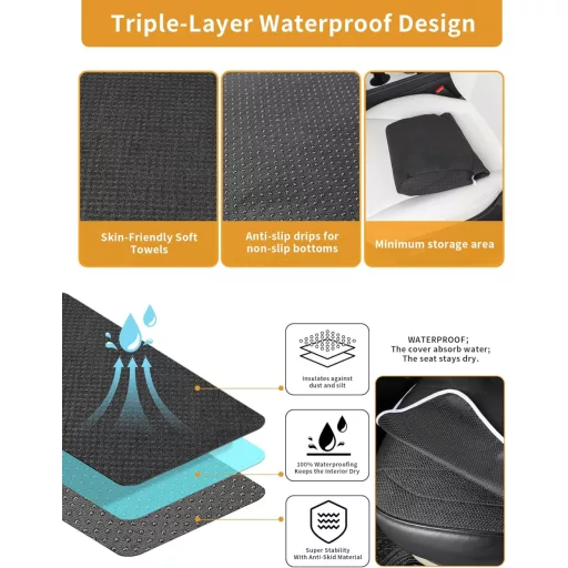 EVMODS Autóülés Védőhuzat Vízálló Törölköző Anyag Kutyabarát