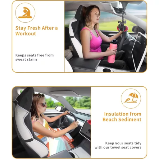 Husă de protecție pentru scaun auto EVMODS, impermeabilă, material tip prosop, prietenoasă cu câinii