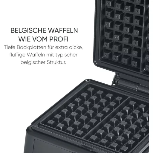 Aparat pentru vafe pătrate SEVERIN WA 2130 cu strat ceramic, 1600W, negru-oțel inoxidabil