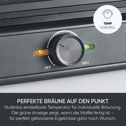 SEVERIN WA 2130 négyzet alakú gofrisütő kerámia bevonattal, 1600W, fekete-rozsdamentes acél